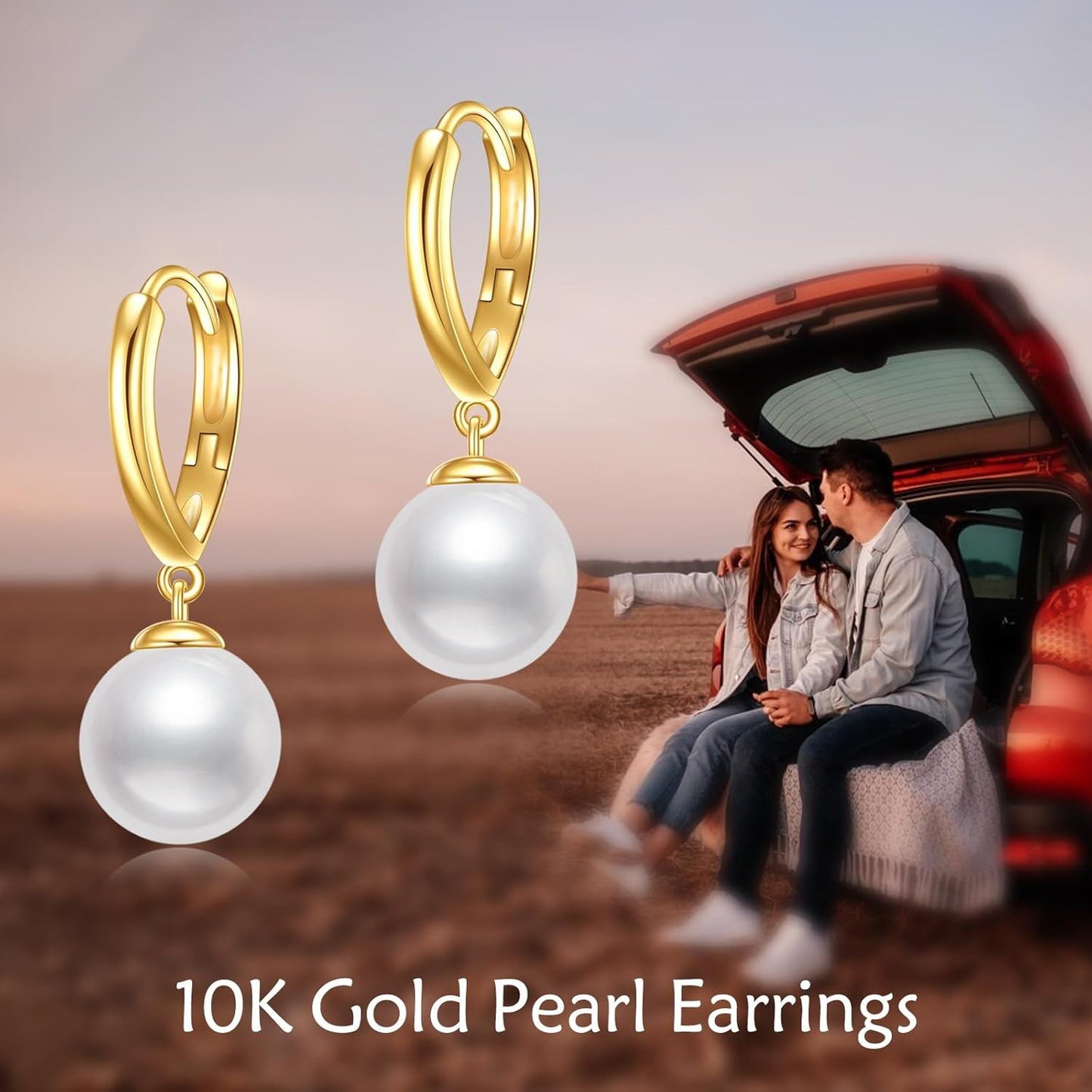 Lustre Pearl Drop Hoops