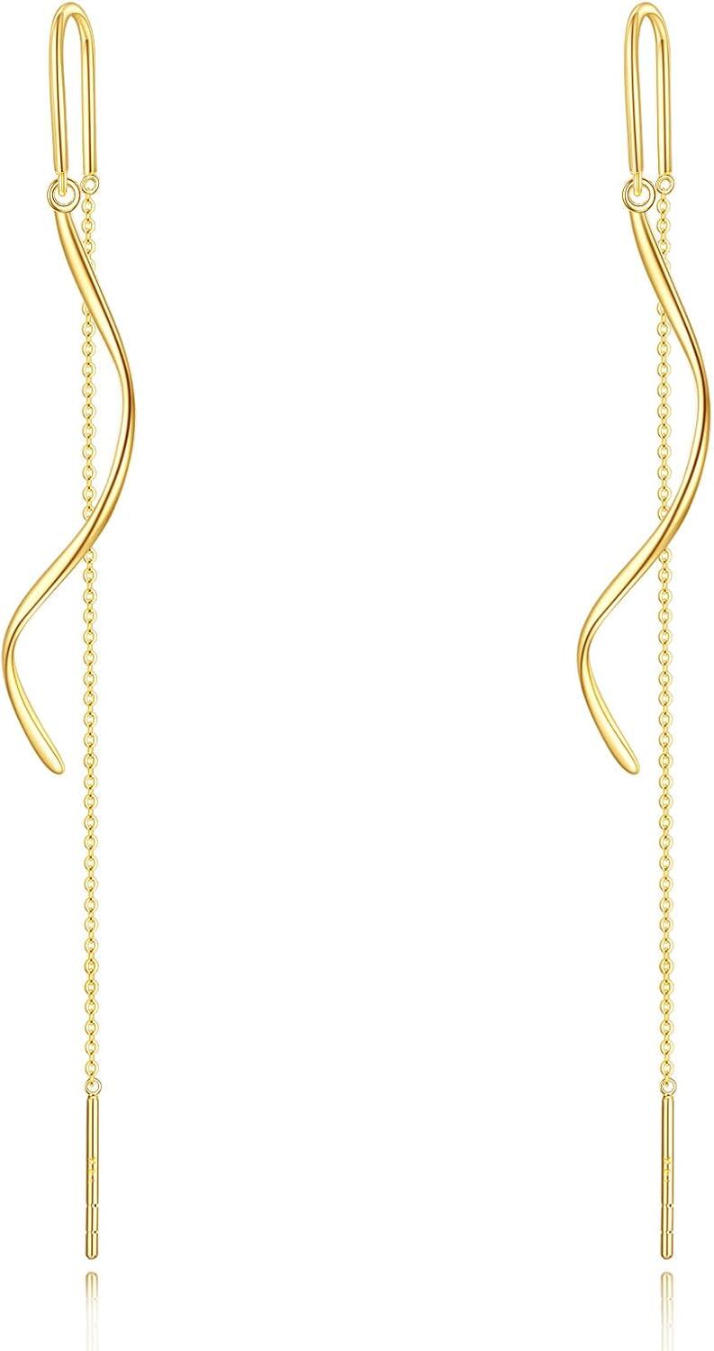 Pearl Opal Dangle Earrings 14K,18KSolid Gold