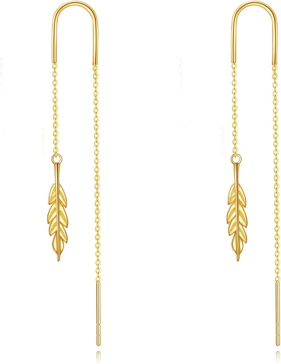 Pearl Opal Dangle Earrings 14K,18KSolid Gold