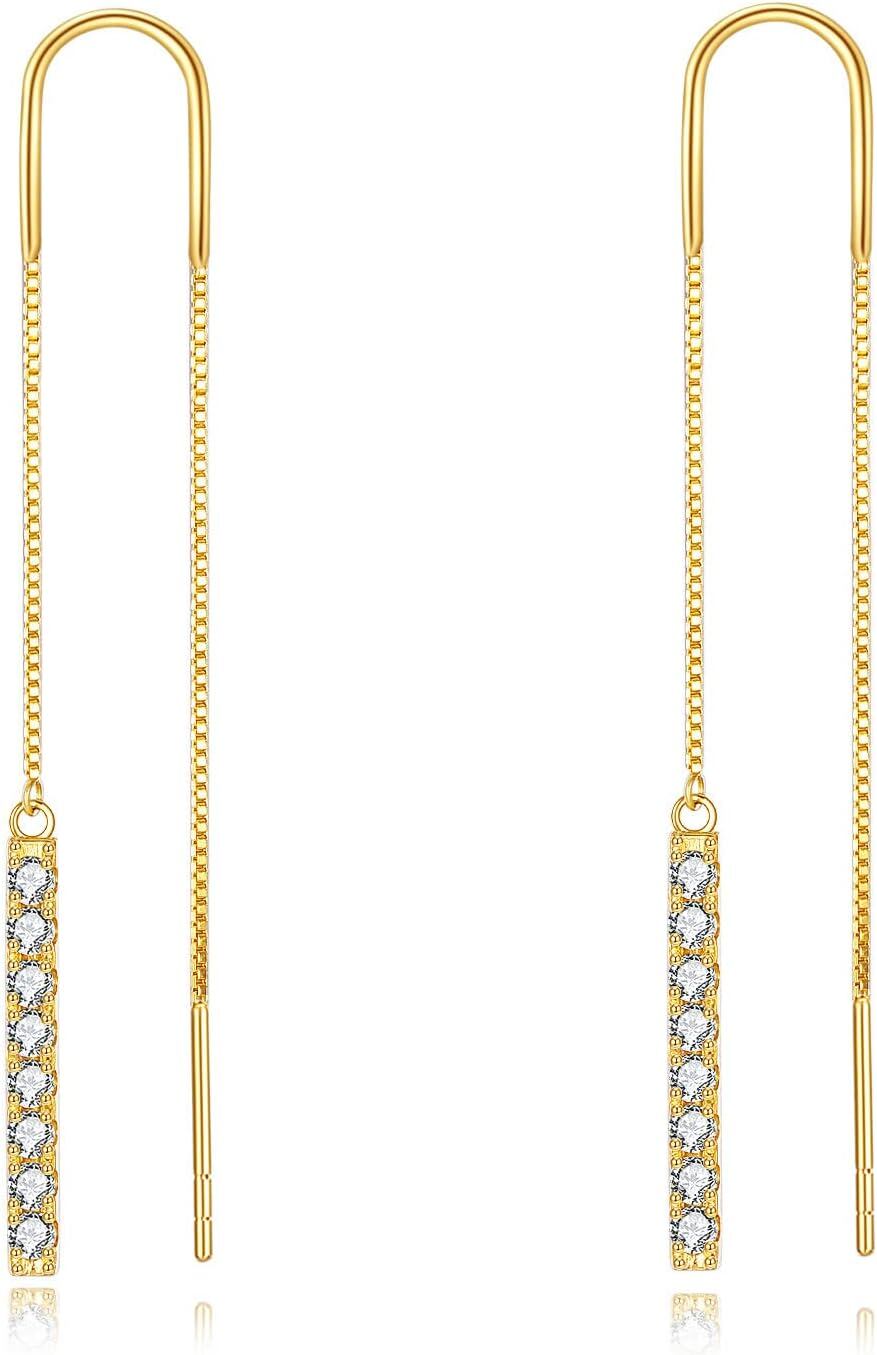 Pearl Opal Dangle Earrings 14K,18KSolid Gold