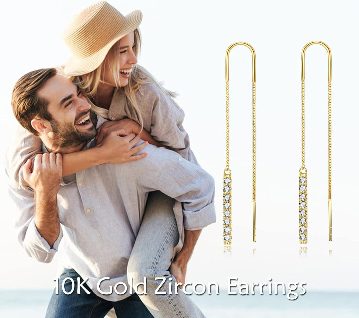 Pearl Opal Dangle Earrings 14K,18KSolid Gold