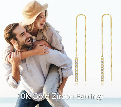 Pearl Opal Dangle Earrings 14K,18KSolid Gold