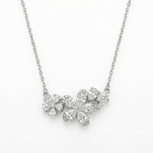 Fleur Moissanite Cluster Necklace