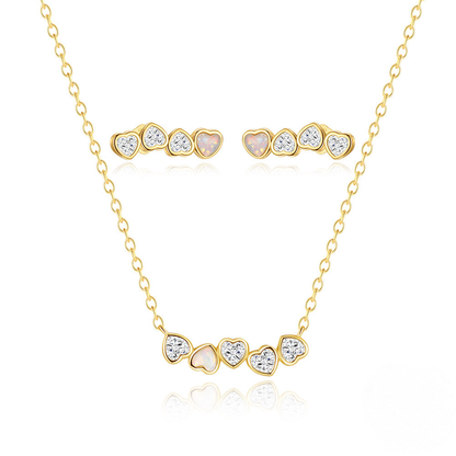 Opaline Heart Jewellery Set